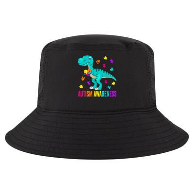 Autism Awareness Dinosaur Colorful Autism Puzzle Pieces Cool Comfort Performance Bucket Hat