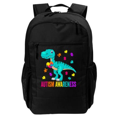 Autism Awareness Dinosaur Colorful Autism Puzzle Pieces Backpack