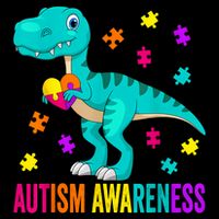 Autism Awareness Dinosaur Colorful Autism Puzzle Pieces Backpack
