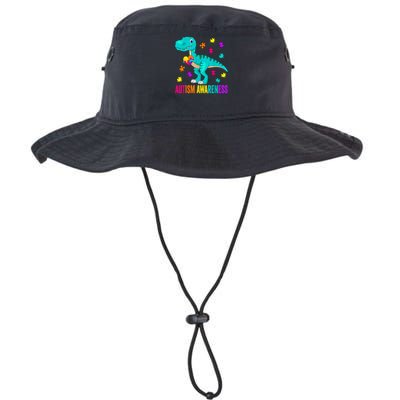 Autism Awareness Dinosaur Colorful Autism Puzzle Pieces Bucket Hat