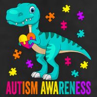 Autism Awareness Dinosaur Colorful Autism Puzzle Pieces Beanie