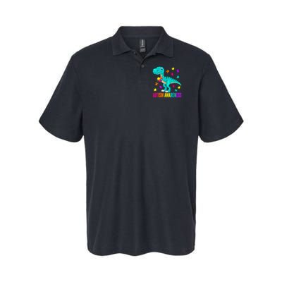 Autism Awareness Dinosaur Colorful Autism Puzzle Pieces Polo