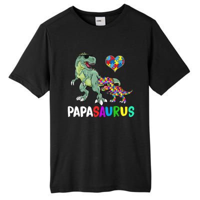 Autism Awareness Dinosaur Papasaurus Papa Tall Fusion ChromaSoft Performance T-Shirt