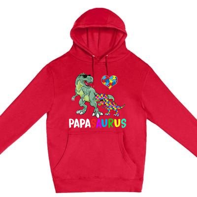 Autism Awareness Dinosaur Papasaurus Papa Premium Pullover Hoodie