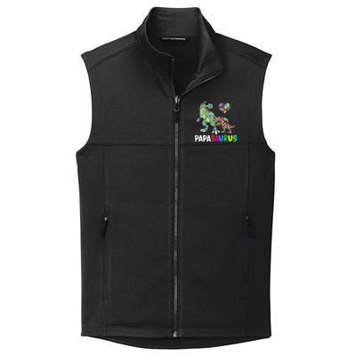 Autism Awareness Dinosaur Papasaurus Papa Collective Smooth Fleece Vest