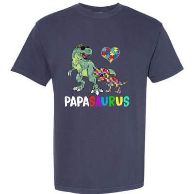 Autism Awareness Dinosaur Papasaurus Papa Garment-Dyed Heavyweight T-Shirt