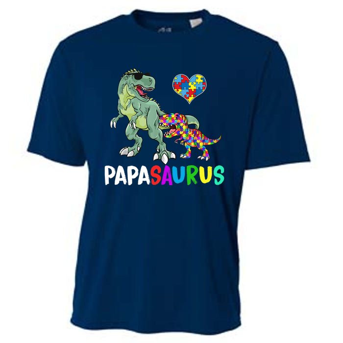 Autism Awareness Dinosaur Papasaurus Papa Cooling Performance Crew T-Shirt