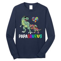 Autism Awareness Dinosaur Papasaurus Papa Long Sleeve Shirt