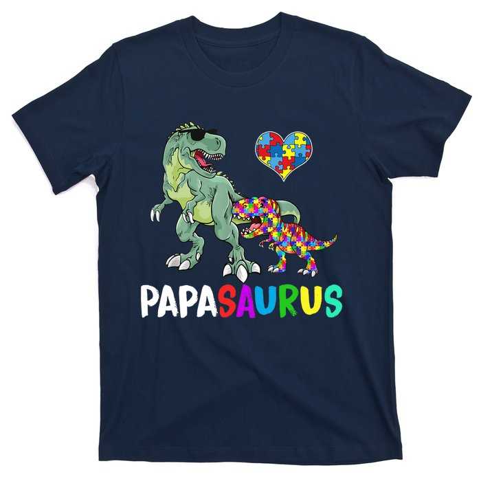 Autism Awareness Dinosaur Papasaurus Papa T-Shirt