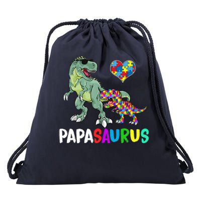 Autism Awareness Dinosaur Papasaurus Papa Drawstring Bag