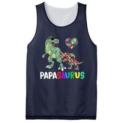 Autism Awareness Dinosaur Papasaurus Papa Mesh Reversible Basketball Jersey Tank