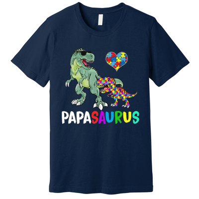 Autism Awareness Dinosaur Papasaurus Papa Premium T-Shirt