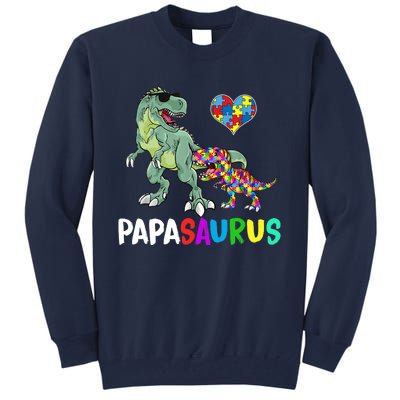 Autism Awareness Dinosaur Papasaurus Papa Tall Sweatshirt