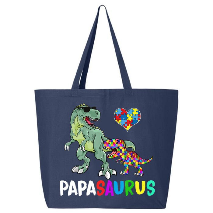 Autism Awareness Dinosaur Papasaurus Papa 25L Jumbo Tote