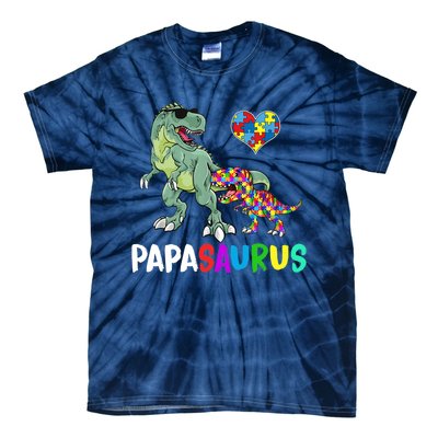 Autism Awareness Dinosaur Papasaurus Papa Tie-Dye T-Shirt