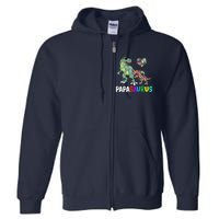 Autism Awareness Dinosaur Papasaurus Papa Full Zip Hoodie