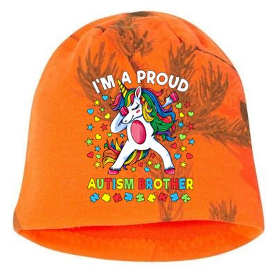 Autism Awareness Dabbing Unicorn Proud Autism Brother Gift Kati - Camo Knit Beanie