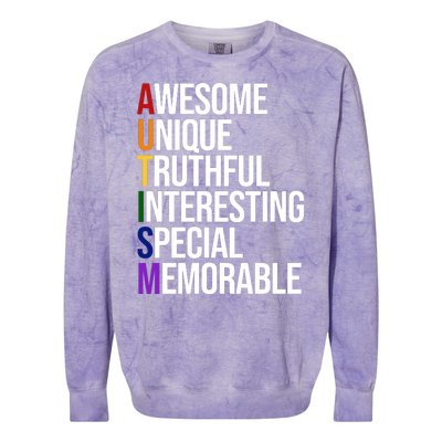 Autism Awesome Definition Colorblast Crewneck Sweatshirt