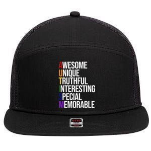 Autism Awesome Definition 7 Panel Mesh Trucker Snapback Hat