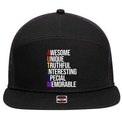 Autism Awesome Definition 7 Panel Mesh Trucker Snapback Hat