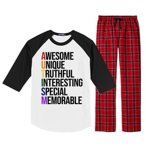 Autism Awesome Definition Raglan Sleeve Pajama Set