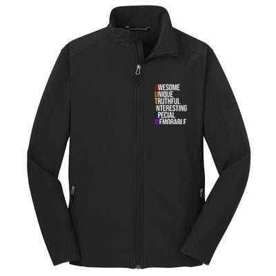 Autism Awesome Definition Core Soft Shell Jacket