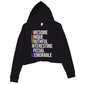 Autism Awesome Definition Crop Fleece Hoodie