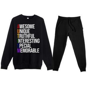 Autism Awesome Definition Premium Crewneck Sweatsuit Set