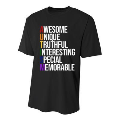 Autism Awesome Definition Youth Performance Sprint T-Shirt