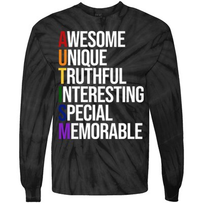 Autism Awesome Definition Tie-Dye Long Sleeve Shirt