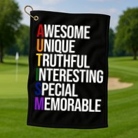 Autism Awesome Definition Golf Towel