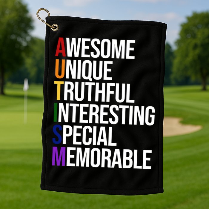 Autism Awesome Definition Golf Towel