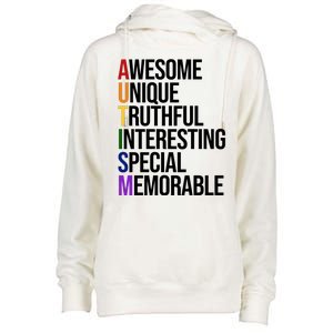 Autism Awesome Definition Womens Funnel Neck Pullover Hood