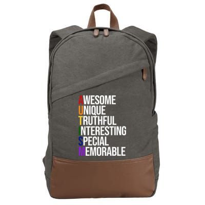 Autism Awesome Definition Cotton Canvas Backpack