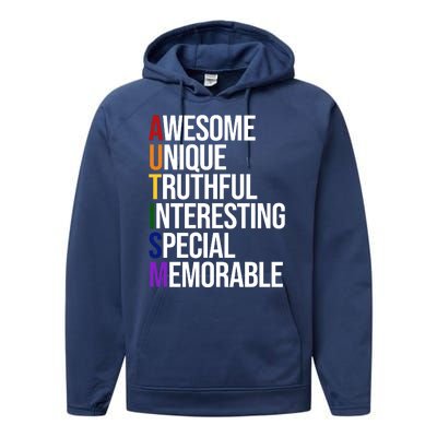 Autism Awesome Definition Performance Fleece Hoodie