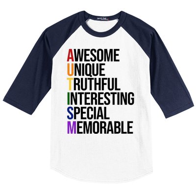 Autism Awesome Definition Baseball Sleeve Shirt