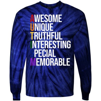 Autism Awesome Definition Tie-Dye Long Sleeve Shirt