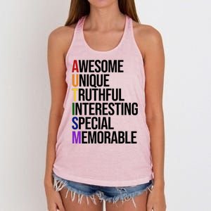 Autism Awesome Definition Women's Knotted Racerback Tank