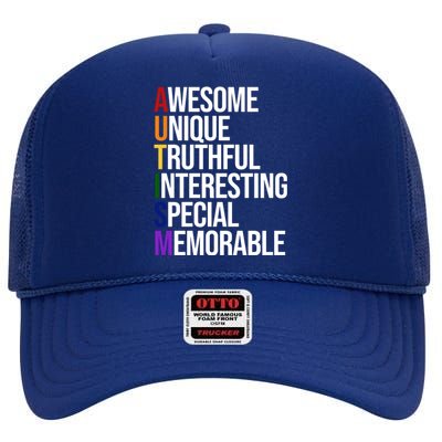 Autism Awesome Definition High Crown Mesh Back Trucker Hat