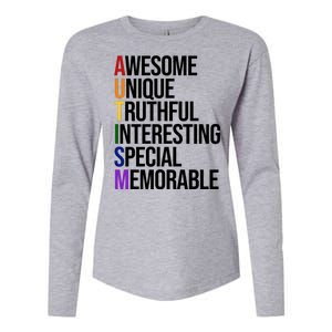 Autism Awesome Definition Womens Cotton Relaxed Long Sleeve T-Shirt