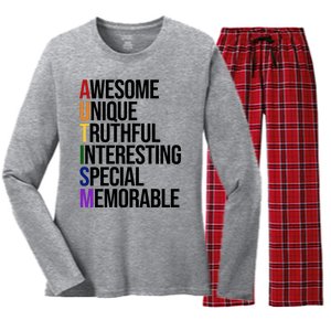 Autism Awesome Definition Women's Long Sleeve Flannel Pajama Set 