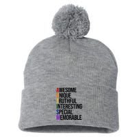 Autism Awesome Definition Pom Pom 12in Knit Beanie