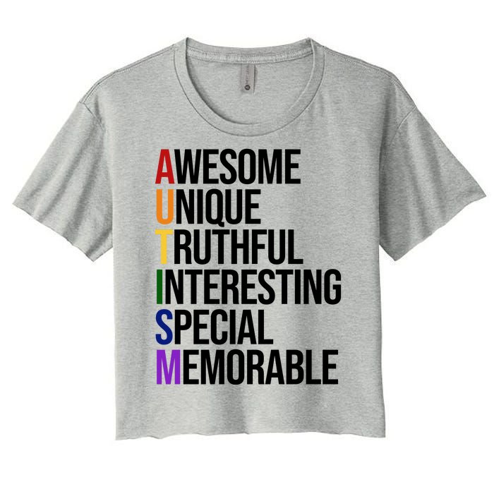 Autism Awesome Definition Women's Crop Top Tee