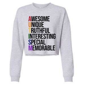 Autism Awesome Definition Cropped Pullover Crew