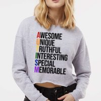 Autism Awesome Definition Cropped Pullover Crew