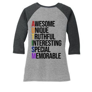 Autism Awesome Definition Women's Tri-Blend 3/4-Sleeve Raglan Shirt