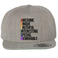 Autism Awesome Definition Wool Snapback Cap