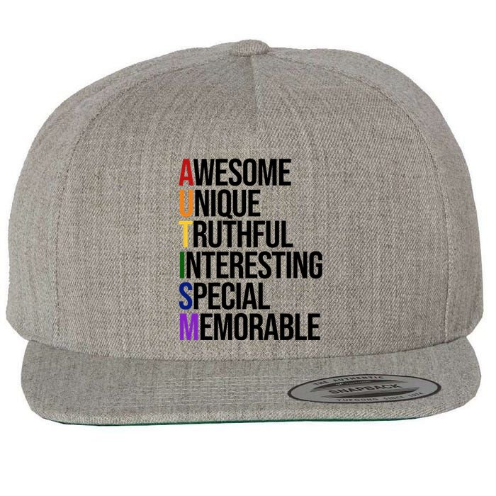 Autism Awesome Definition Wool Snapback Cap