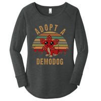 Adopt A Demodog Hell Fire Club Vintage Trending Upside Down Stranger Women's Perfect Tri Tunic Long Sleeve Shirt