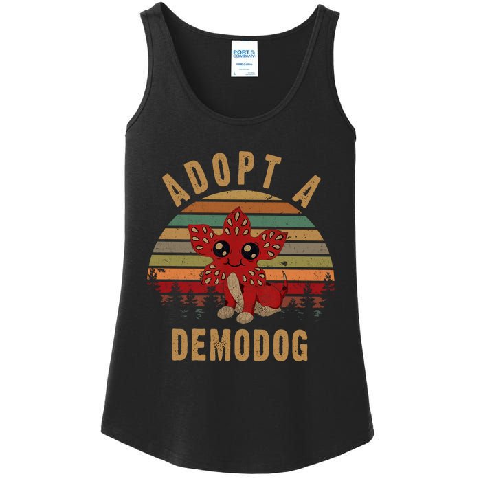 Adopt A Demodog Hell Fire Club Vintage Trending Upside Down Stranger Ladies Essential Tank